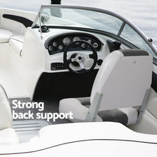 Load image into Gallery viewer, Seamanship 2X Folding Boat Seats Marine Swivel Low Back 10cm Padding Charcoal