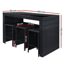 Load image into Gallery viewer, Gardeon 7-Piece Outdoor Bar Set Dining Table Stools Wicker Patio Setting