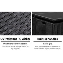 Load image into Gallery viewer, Gardeon Outdoor Dining Set 5 Piece Wicker Table Chairs Setting Black