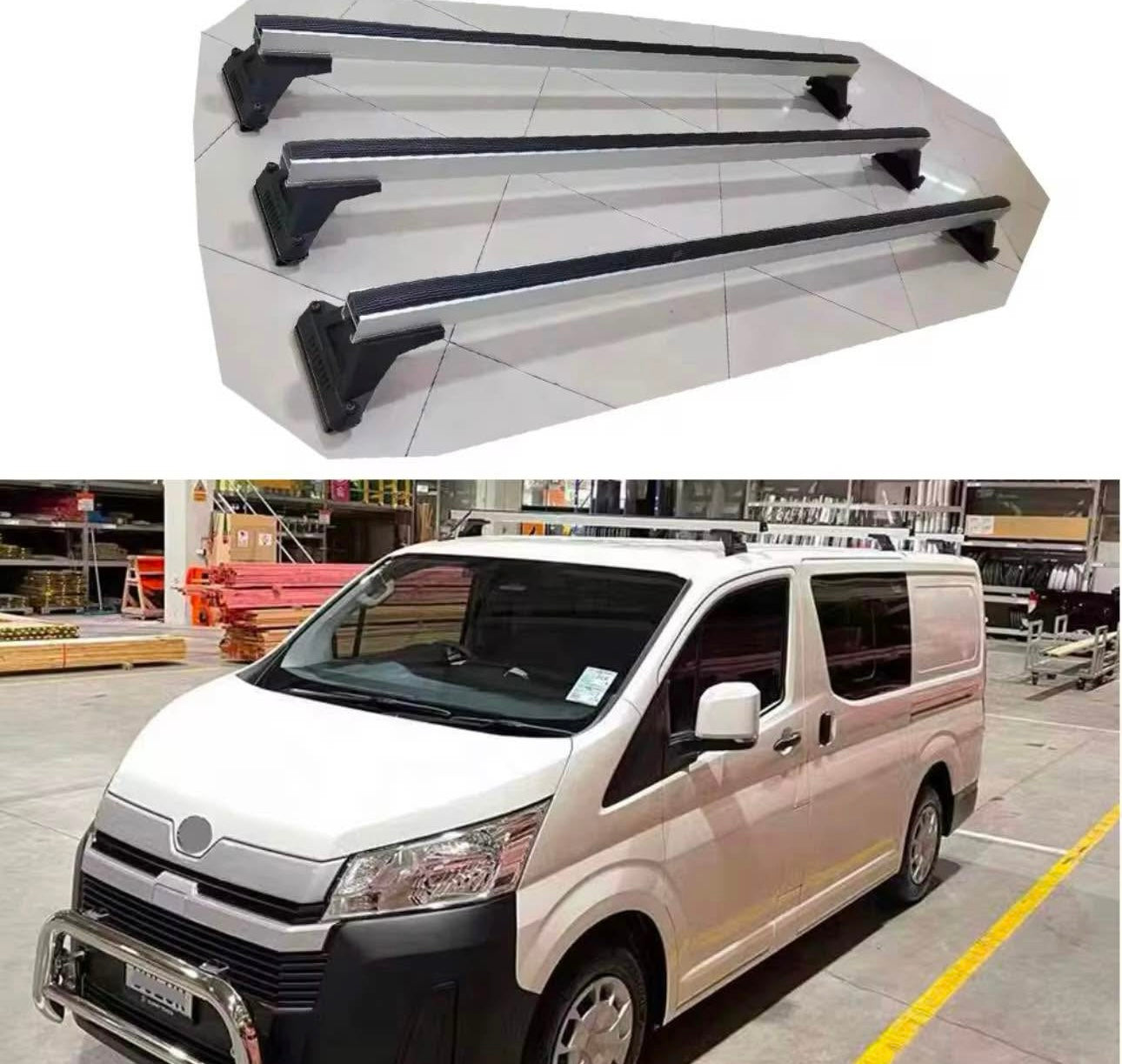 For Toyota Hiace Roof Rack 2019–2026 | Heavy Duty Aluminium 3-Piece