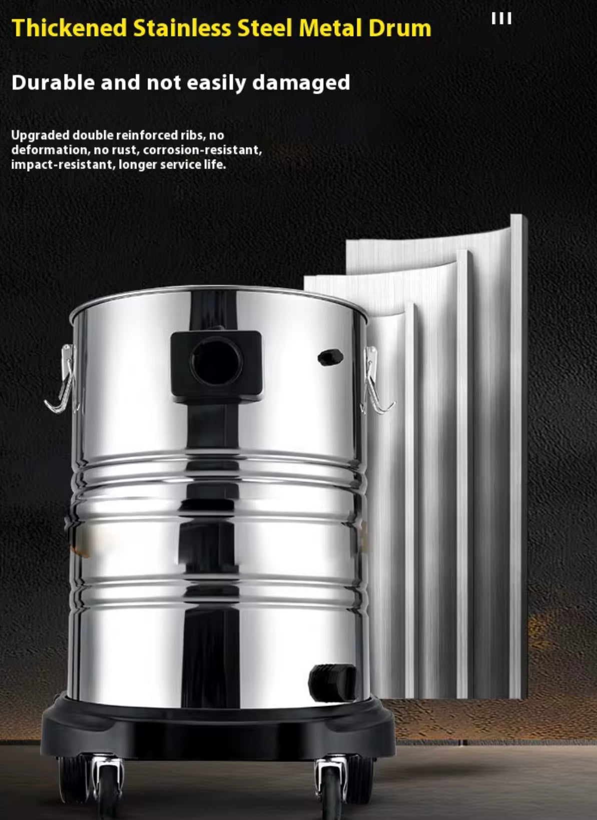 Commercial Stainless Steel Wet & Dry Vacuum Cleaner 35L 1800W Heavy Duty