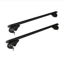 Load image into Gallery viewer, Universal Aluminium Car Roof Rack Cross Bars 130cm Adjustable Black for Raised Roof Rails 90kg Load Capacity