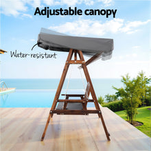 Load image into Gallery viewer, Gardeon Wooden Swing Chair Garden Bench Canopy 3 Seater Outdoor Furniture