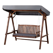 Load image into Gallery viewer, Gardeon Wooden Swing Chair Garden Bench Canopy 3 Seater Outdoor Furniture