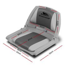 Load image into Gallery viewer, Seamanship 2X Folding Boat Seats Marine Seat Swivel Low Back 4cm Padding Grey