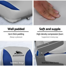 Load image into Gallery viewer, Seamanship 2X Folding Boat Seats Marine Swivel Low Back 13cm Padding Grey Blue