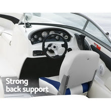 Load image into Gallery viewer, Seamanship 2X Folding Boat Seats Marine Swivel Low Back 13cm Padding Grey Blue