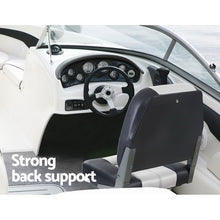 Load image into Gallery viewer, Seamanship 2X Folding Boat Seats Marine Seat Swivel Low Back 10cm Padding Grey