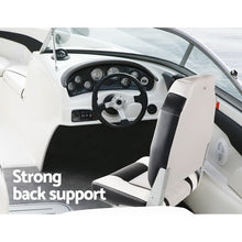 Load image into Gallery viewer, Seamanship 2X Folding Boat Seats Marine Seat Swivel High Back 12cm Padding Grey