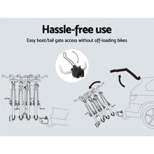 Load image into Gallery viewer, Giantz 4 Bicycle Bike Carrier Rack Car Towbar Hitch Ball Mount Tail light Silver