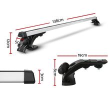 Load image into Gallery viewer, Universal Car Roof Racks Pod Aluminium Cross Bars Brackets 145cm Silver