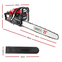 Load image into Gallery viewer, GIANTZ 58cc Commercial Petrol Chainsaw 22 Bar E-Start Chains Saw Tree Pruning