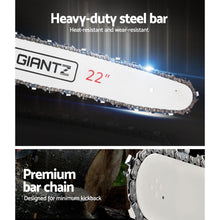 Load image into Gallery viewer, GIANTZ Latest 62cc Petrol Commercial Chainsaw 22 Bar E-Start Chain Saw Pruning