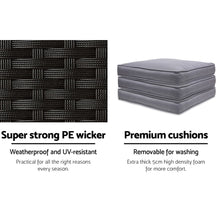 Load image into Gallery viewer, Gardeon Outdoor Bar Set Table Chairs Stools Rattan Patio Furniture 6 Seaters