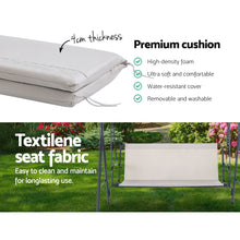 Load image into Gallery viewer, Gardeon Outdoor Swing Chair Garden Chair Bench Furniture Canopy 3 Seater Beige