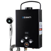 Load image into Gallery viewer, Devanti Portable Gas Water Heater 8L/Min LPG System Black