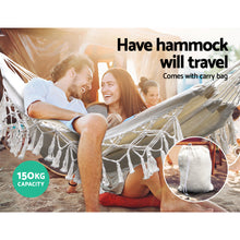 Load image into Gallery viewer, Gardeon Hammock Bed Rope Tassel Outdoor Hammocks Chair Camping