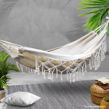 Load image into Gallery viewer, Gardeon Hammock Bed Rope Tassel Outdoor Hammocks Chair Camping