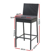 Load image into Gallery viewer, Gardeon 4-Piece Outdoor Bar Stools Dining Chair Bar Stools Rattan Furniture