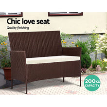 Load image into Gallery viewer, Gardeon Garden Furniture Outdoor Lounge Setting Rattan Set Patio Storage Cover Brown