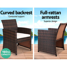 Load image into Gallery viewer, Gardeon 4 PCS Outdoor Lounge Setting Wicker Sofa Set Brown Storage Cover