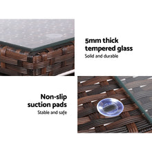 Load image into Gallery viewer, Gardeon 4 PCS Outdoor Lounge Setting Wicker Sofa Set Brown Storage Cover