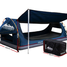 Load image into Gallery viewer, Weisshorn Double Swag Camping Swags Canvas Free Standing Dome Tent Dark Blue 4CM