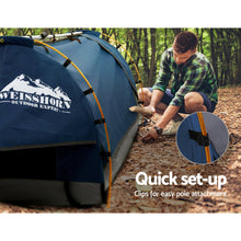 Load image into Gallery viewer, Weisshorn Double Swag Camping Swags Canvas Free Standing Dome Tent Dark Blue 4CM