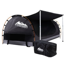 Load image into Gallery viewer, Weisshorn Double Swag Camping Swags Canvas Free Standing Dome Tent Dark Grey 4CM