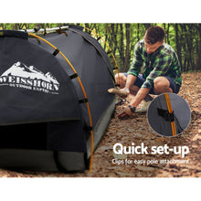 Load image into Gallery viewer, Weisshorn Double Swag Camping Swags Canvas Free Standing Dome Tent Dark Grey 4CM