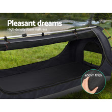 Load image into Gallery viewer, Weisshorn Double Swag Camping Swags Canvas Free Standing Dome Tent Dark Grey 4CM