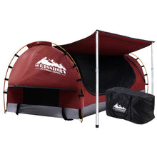 Load image into Gallery viewer, Weisshorn Double Swag Camping Swags Canvas Free Standing Dome Tent Red with 7CM Mattress