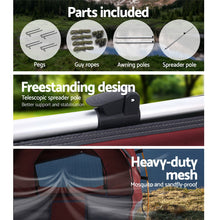 Load image into Gallery viewer, Weisshorn Double Swag Camping Swags Canvas Free Standing Dome Tent Red with 7CM Mattress