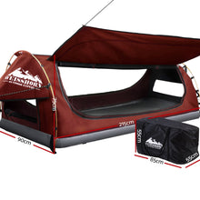 Load image into Gallery viewer, Weisshorn Swag King Single Camping Swags Canvas Free Standing Dome Tent Red with 7CM Mattress