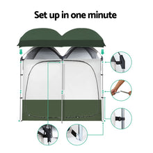 Load image into Gallery viewer, Weisshorn Double Camping Shower Toilet Tent Outdoor Portable Change Room