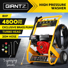 Load image into Gallery viewer, Giantz 4800PSI 8HP 20M Petrol High Pressure Cleaner Washer Water Jet Hose Gurney