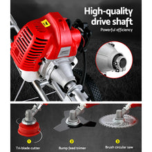 Load image into Gallery viewer, Giantz 62cc Petrol Brush Cutter Whipper Saw Trimmer 2 Stroke 3-in-1 Wheel
