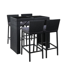 Load image into Gallery viewer, Gardeon 5-Piece Outdoor Bar Set Dining Table Stools Wicker Patio Setting
