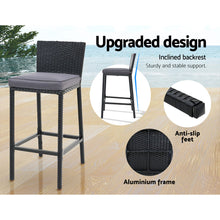 Load image into Gallery viewer, Gardeon 5-Piece Outdoor Bar Set Dining Table Stools Wicker Patio Setting
