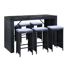Load image into Gallery viewer, Gardeon 7-Piece Outdoor Bar Set Dining Table Stools Wicker Patio Setting
