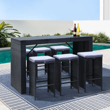 Load image into Gallery viewer, Gardeon 7-Piece Outdoor Bar Set Dining Table Stools Wicker Patio Setting
