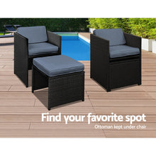 Load image into Gallery viewer, Gardeon Outdoor Dining Set 11 Piece Wicker Table Chairs Setting Black
