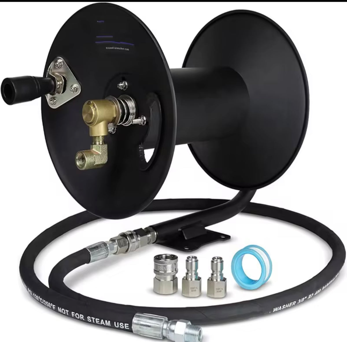 200FT Heavy Duty 3/8” High Pressure Washer Hose Reel 5000 PSI Industrial Reel