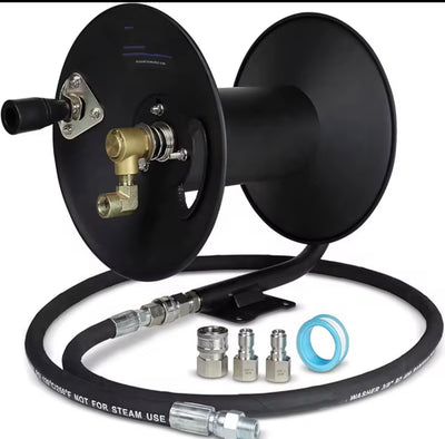 200FT Heavy Duty 3/8” High Pressure Washer Hose Reel 5000 PSI Industrial Reel