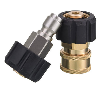 Quick Connect Hose Fittings M22 to 3/8 | Pressure Washer Adapter Set 5000psi