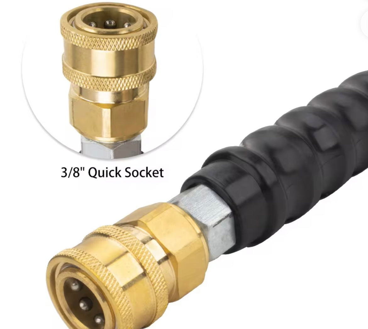 3/8” Double-Layer Steel Wire Braided High Pressure Washer Hose 30M Black – 7250 PSI