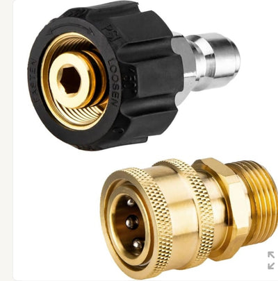 Pressure Washer Adapter Set M22 14mm to 3/8” Quick Connect Kit 5000PSI