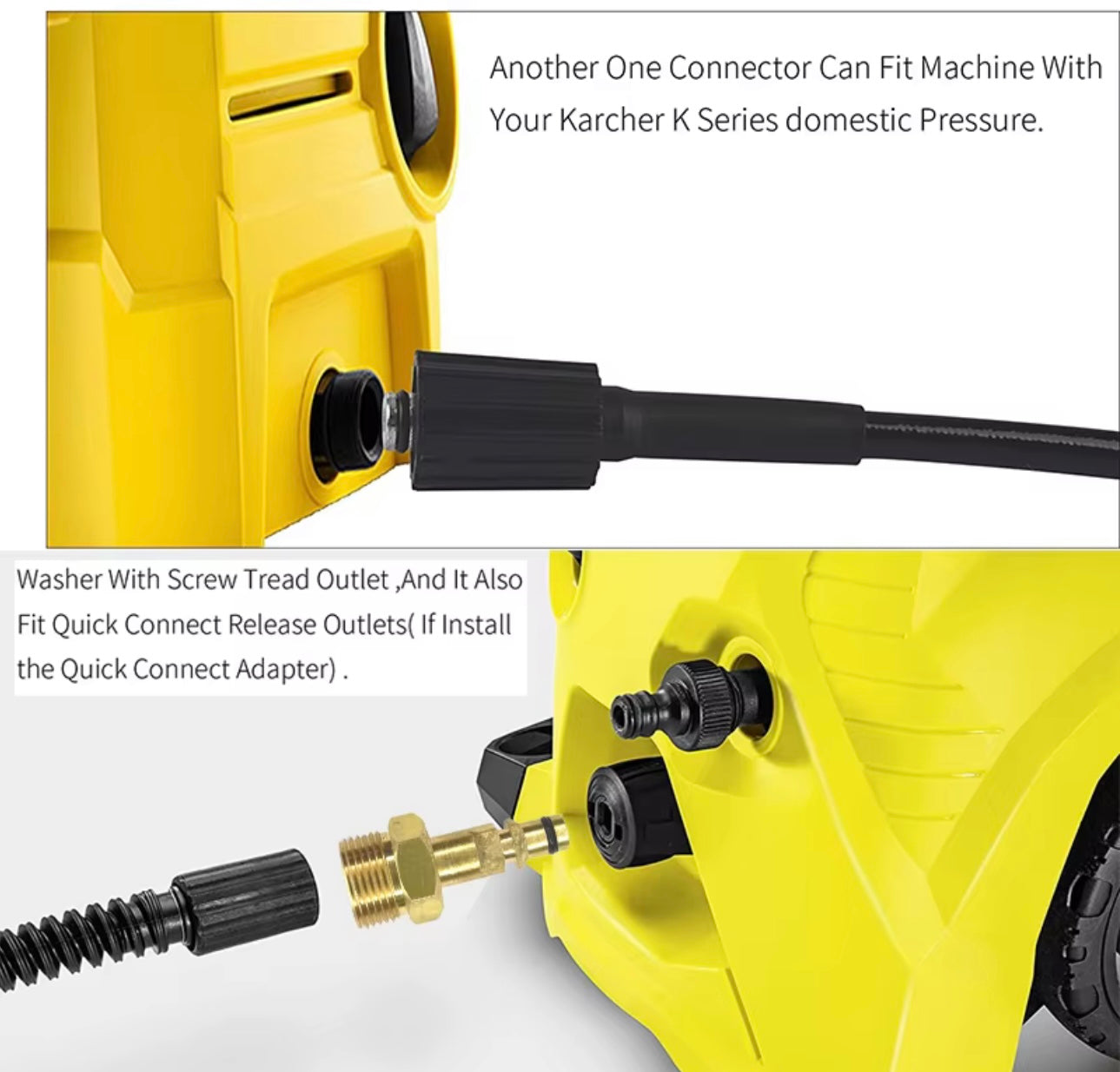 Pressure Washer Adapter for Kärcher K2 K3 K4 K5 K6 K7 – Quick Connect Fitting Set