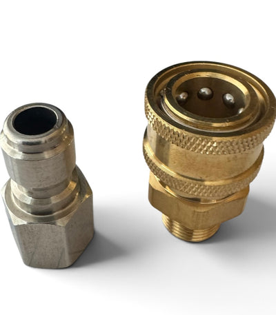 2 Pcs Pressure Washer Adapter Set – 3/8” NPT Male & Female to 3/8” Quick Connect Plug Fittings 5000PSI