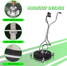 Load image into Gallery viewer, 20 Inch Pressure Washer Surface Cleaner – Plastic &amp; Stainless Steel, 4000 PSI, 3/8” Quick Connect
